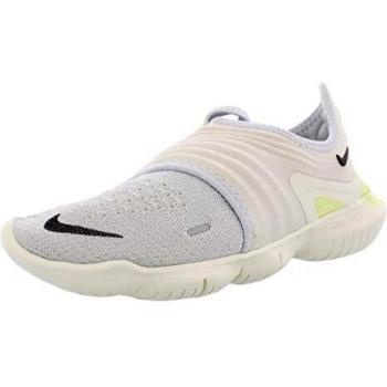Nike WMNS Free RN Flyknit 3.0, Chaussures de Course Femme, Multicolore (Pure Platinum/Black/Luminous Green 000), 41 EU