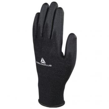 Guanti da lavoro Delta Plus maglia poliestere palmo poliuretano nero taglia 7