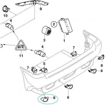 PDC Sensor Abdeckung hinten für BMW X5 E53 2000-2006