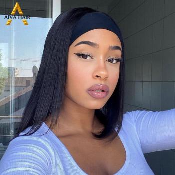 AIVA Low-Cost Synthetic Straight Hair Headband Wig for Black Women