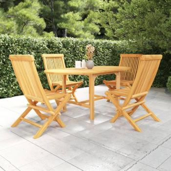 Solid Teak Wood 5 Piece Dining Set