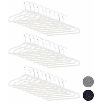 Cintres Rotatifs en Velours Blanc Relaxdays