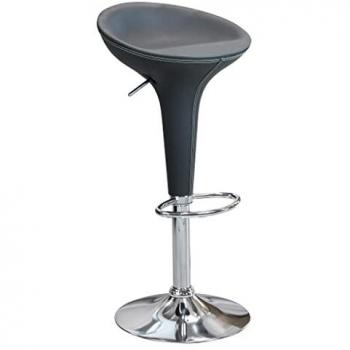 Sgabello Da Bar Moderno Grigio Con Poggiapiedi Design Industriale 40 x 78 x 45 cm