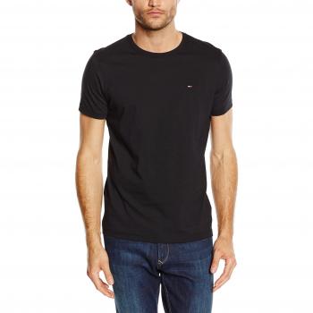 Tommy Hilfiger T-Shirt Herren Original cn knit s/s, Gr. Large, Schwarz