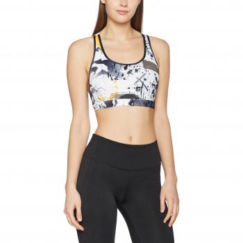 Reebok Sujetador Deportivo para Mujer, Alto Soporte, Gris (Lead), M