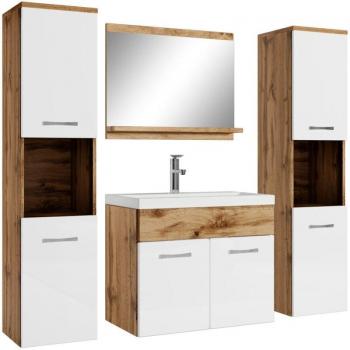 Mobiletto da Bagno Badplaats Montréal XL 60 cm Rovere e Bianco