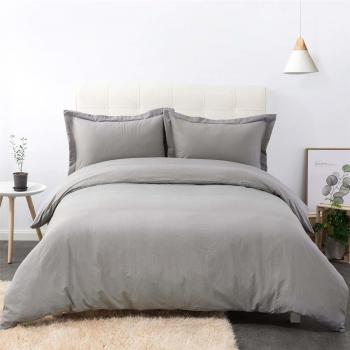 200x200 cm Bedsure Double Duvet Cover Set, Grey – 3 Piece Washable