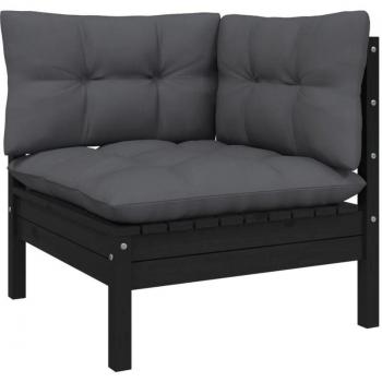 Prolenta Premium Canapé d'angle de jardin noir