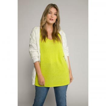Women's Plus Size Lightweight Oversized V-Neck Sweater, Green, Size 36/38, Synthetic Fibers