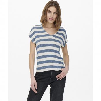 Only Regular Fit T-Shirt LIRA – Viskose-Mix, Jeansblau, Größe M