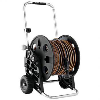 Kit Pronto 30 Claber carrello avvolgitubo manuale da giardino in plastica e alluminio con tubo e lancia