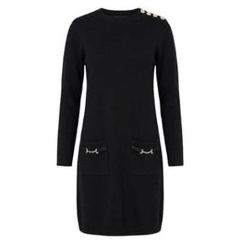Yumi Women’s XS Gold‑Hardware Black Knitted Tunic