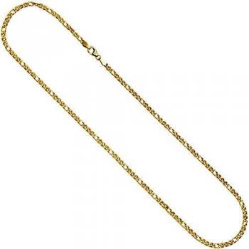 Elegante Zwillings-Panzerhalskette aus 585 Gelbgold, Durchmesser: 3 mm, Länge: 45 cm