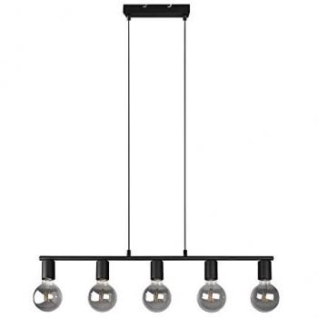 Esstisch-Hängelampe in schwarz-matt – Höhenverstellbar (L 82 × B 8 × H 