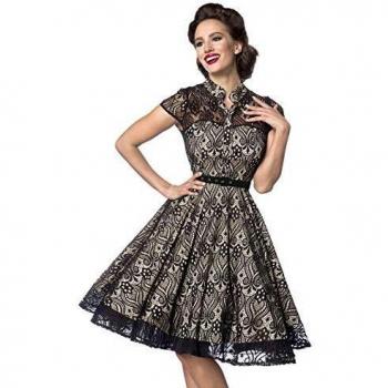 Retro Spitzenkleid für Damen von Belsira in schwarz/Creme
