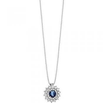 Collana da donna con comete, girocollo in oro bianco e catena con moschettone a goccia GLB 1477