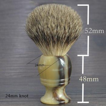 Brocha Barba 24 mm – Doble Succión con Pelo de Tejón
