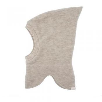 Baby MAXIMO Schlupfmütze Beige – Wolle gefüttert, Rippstrick, Zipfel-Detail