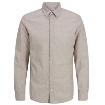 Lona ligera beige de Jack & Jones Breeze – camisa manga larga versátil