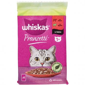 Whiskas Pranzetti con Manzo e Agnello in Salsa 6x50 gr