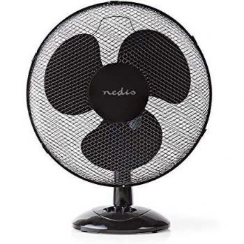 Tischventilator NEDIS 35 W (Oszillation) – 3‑Stufen, 400 mm, schwarz, netzbetrieben