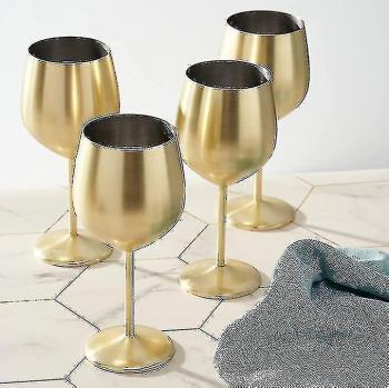 4 copas de vino irrompibles doradas, 540 ml