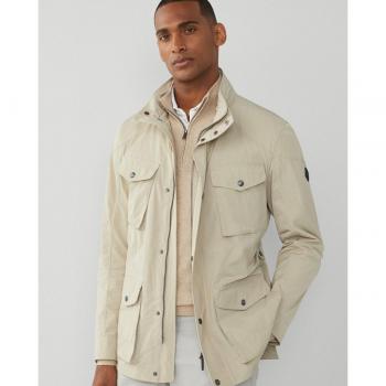 Chaqueta beige impermeable Hackett Velospeed para hombre