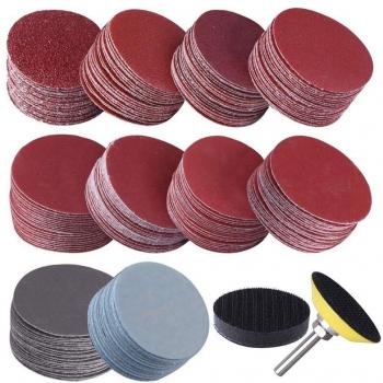 200 Pcs 50mm Sanding Discs with 80-3000 Grit and 1/4 Inch Shank