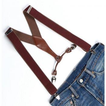 Elastische Hosenträger für Männer, Unisex Clip-Hosenträger, Gestreifte & Plaid Designs, 3,5 cm Breite, Verstellbare Hochzeitshosenträger BD627-BD640