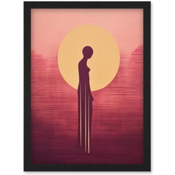 Aegean Sunrise Femme: Gold & Pink A4 Artwork