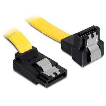 Delock SATA-3 Kabel 20cm mit Metallclip gelb