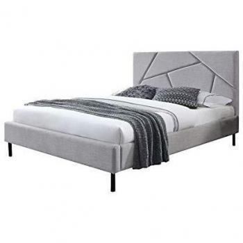 Lit double 160x200 Gris – Sommiers et pieds inclus – Alaska