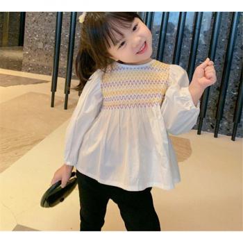 Kinderblouse O-hals, lange mouwen, katoen – geschikt 2-4 jaar, lente herfst collectie