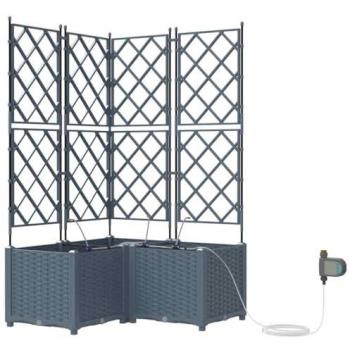 Maceta de Acero Gris Claro 80 x 80 x 142 cm