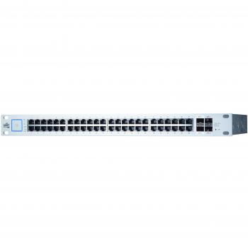 Ubiquiti 48‑Port PoE Switch (US‑48‑500W) – Managed Gigabit & SFP, Silber