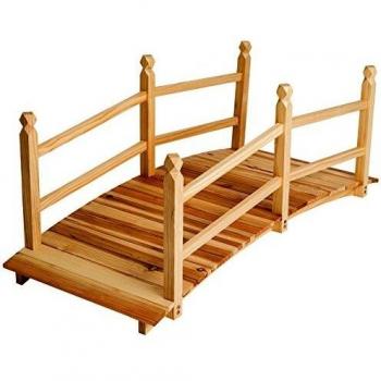 Tectake Pont de Jardin, passerelle en bois, 140 cm long
