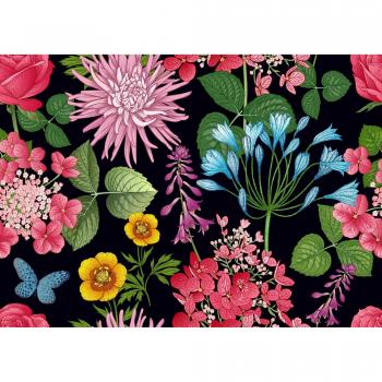 Buntes Vogel-Blumen‑Muster Tapetenpapier – PaperMoon