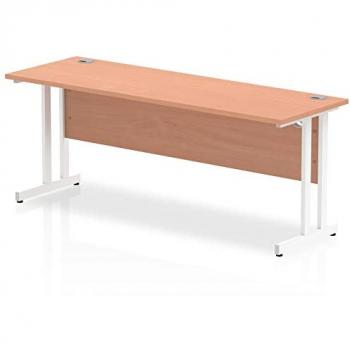 Impulse 1800 x 600mm Straight Office Desk Beech Top White Cantilever