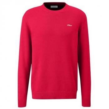 S.Oliver RED Label Männerstrickpullover mit Baumwollanteil und Label-Stitching