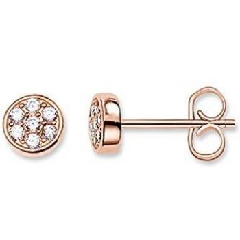Pendientes Thomas Sabo de Circulos Brillantes en Oro Rosa