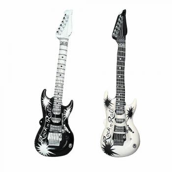 Disco Guitarra Inflable de Moda Blanco/Negro