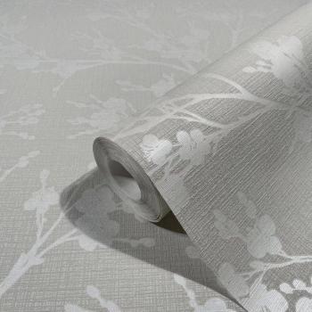 Novamur Ivy Florale Grau-Pattern Vliestapete