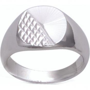 Anillo de Plata Ródio 'Charles' para Hombre 11x10mm