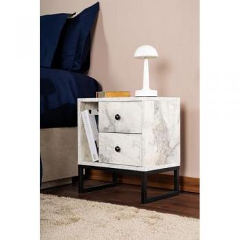 Skye Decor Nachtkonsole „Glimmer“ – 100 % Melamine‑beschichtet – 50 × 29,5 × 45,2 cm (D1408)