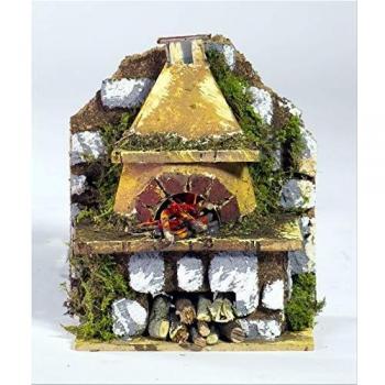 Forno a Legna con Effetto Fiamma per Presepe 10X6X13CM