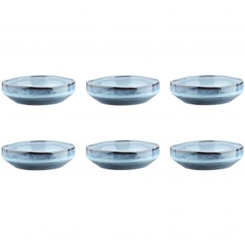 Set de 6 bols en grès bleu D17