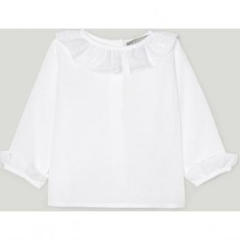 Blusa de tela suave con festón – Coconut