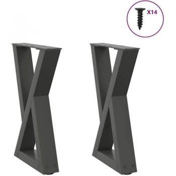 Table basse pieds Torana en acier anthracite – deux unités de 38 cm