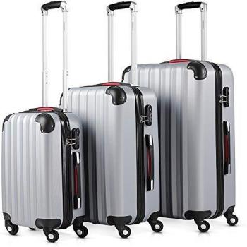 Baseline Silver Hard Shell Luggage Set 3 Pieces (34L, 68L, 89L)