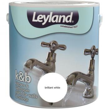 303512 Leyland Interior Paint, Brilliant White, Suitable for Bathrooms/Kitchens, 2.5 L